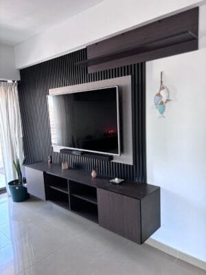Wall Panel Interior Varillado Pvc Wpc Negro Mate
