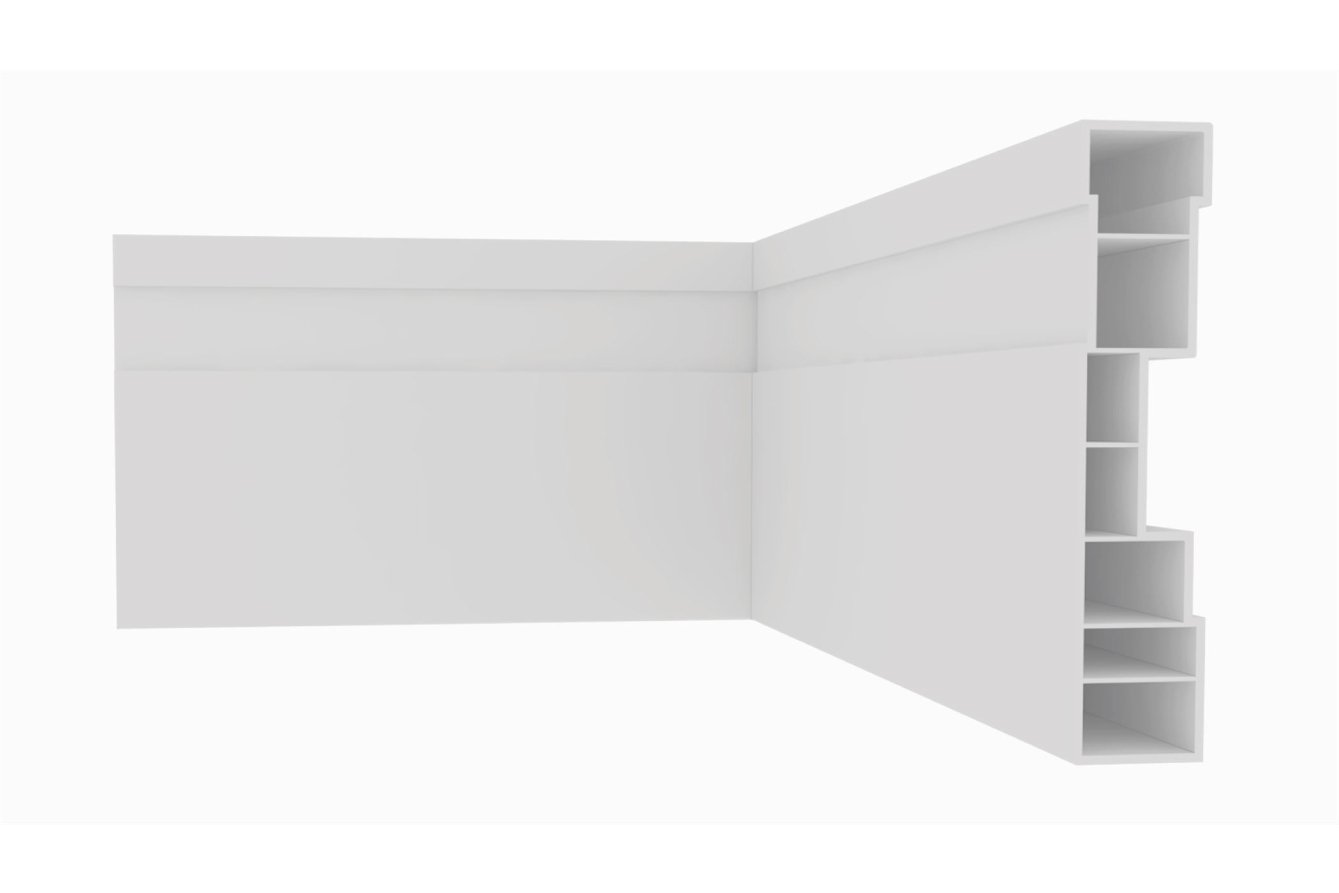 Zocalo PVC Blanco 2.4 metros de largo x 7 cm de alto x 6 unidades