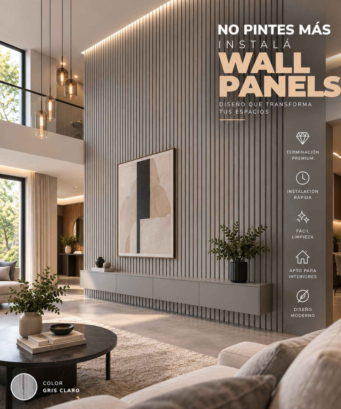 VARILLADO GRIS CLARO PVC INTERIOR - Imagen 2